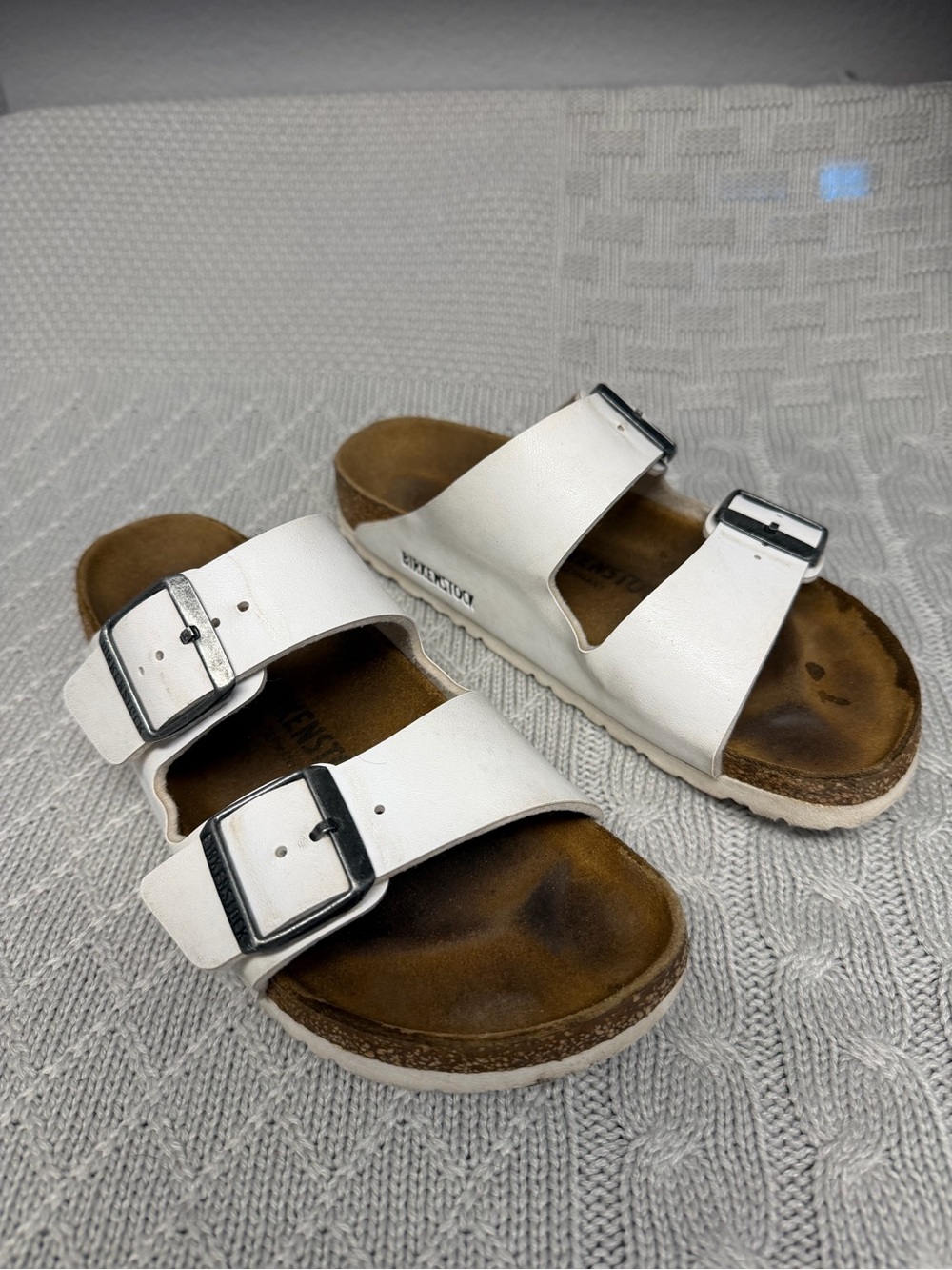 Birkenstock Kids White Double-Buckle Sandals